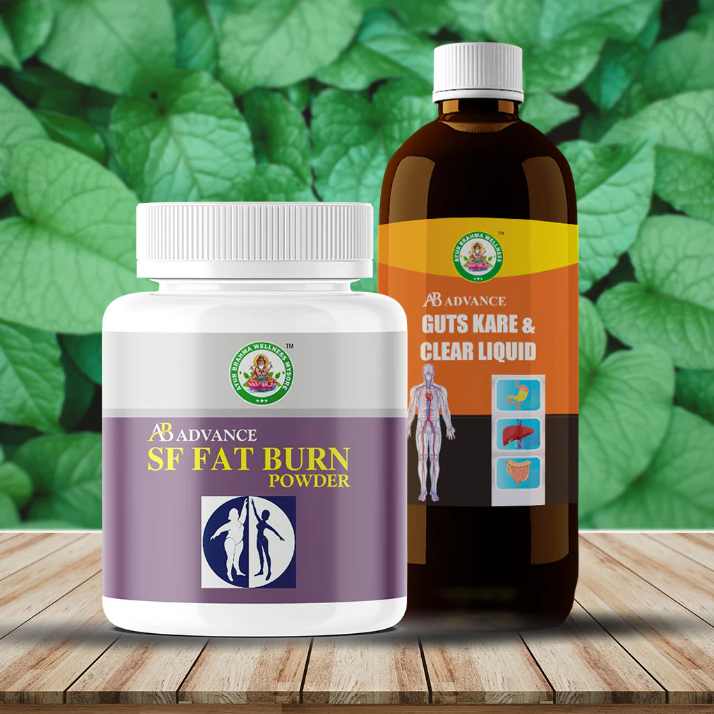 Ayur Brahma SF Advance Fat Burn Powder & AB Advance Guts Kare & Clear Liquid Combo Ayur Brahma SF Advance Fat Burn Powder & AB Advance Guts Kare & Clear Liquid Combo